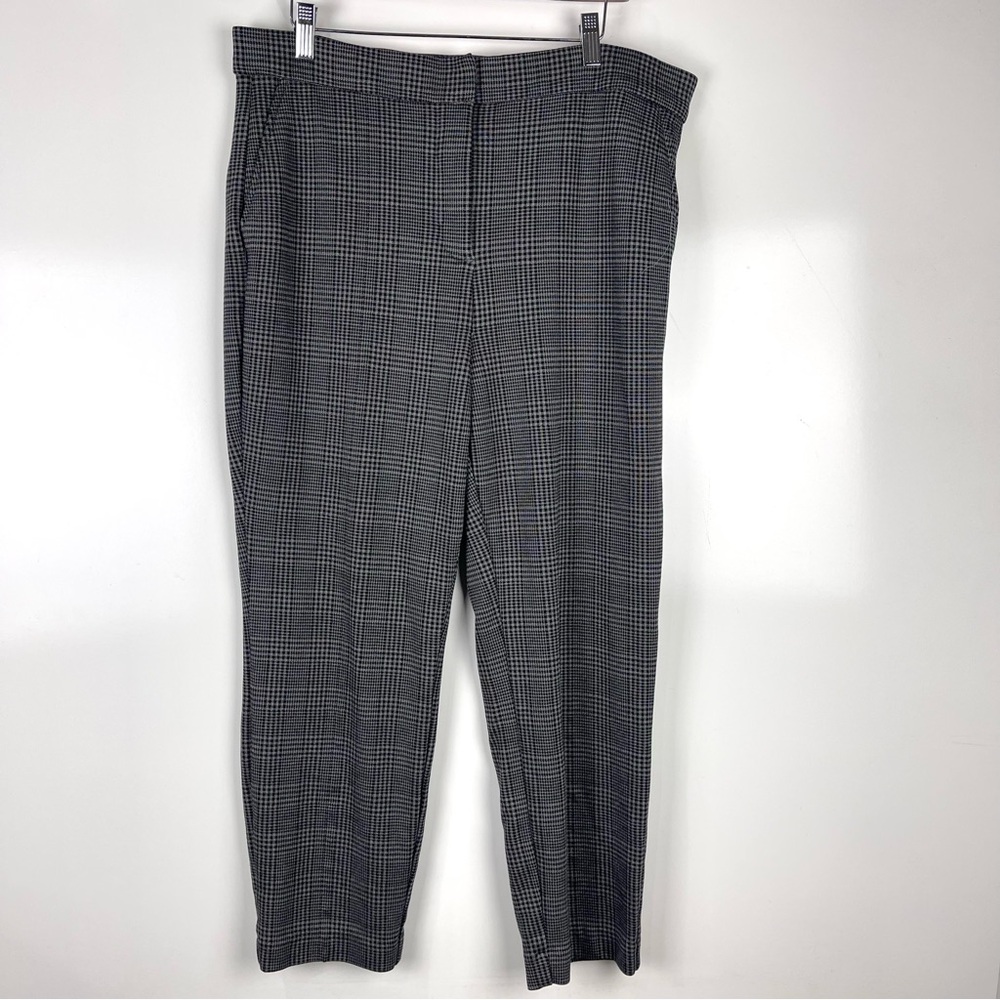 Banana Republic Grey Glen Plaid Slim Ankle Pants Women's Size 16 Office Workwear